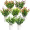 7-Set Artificial Flower Centerpieces – Colorful Faux Flowers & Eucalyptus in Metal Pots for Home & Outdoor Decor